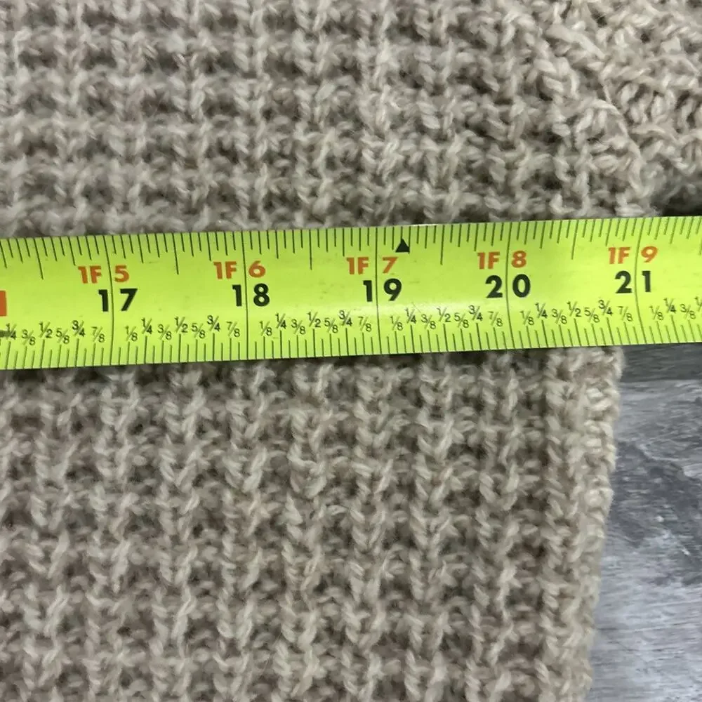 Vintage Woolrich Sweater Mens Large Tan Neutral Tweed Blend Wooden Button - Picture 5 of 7